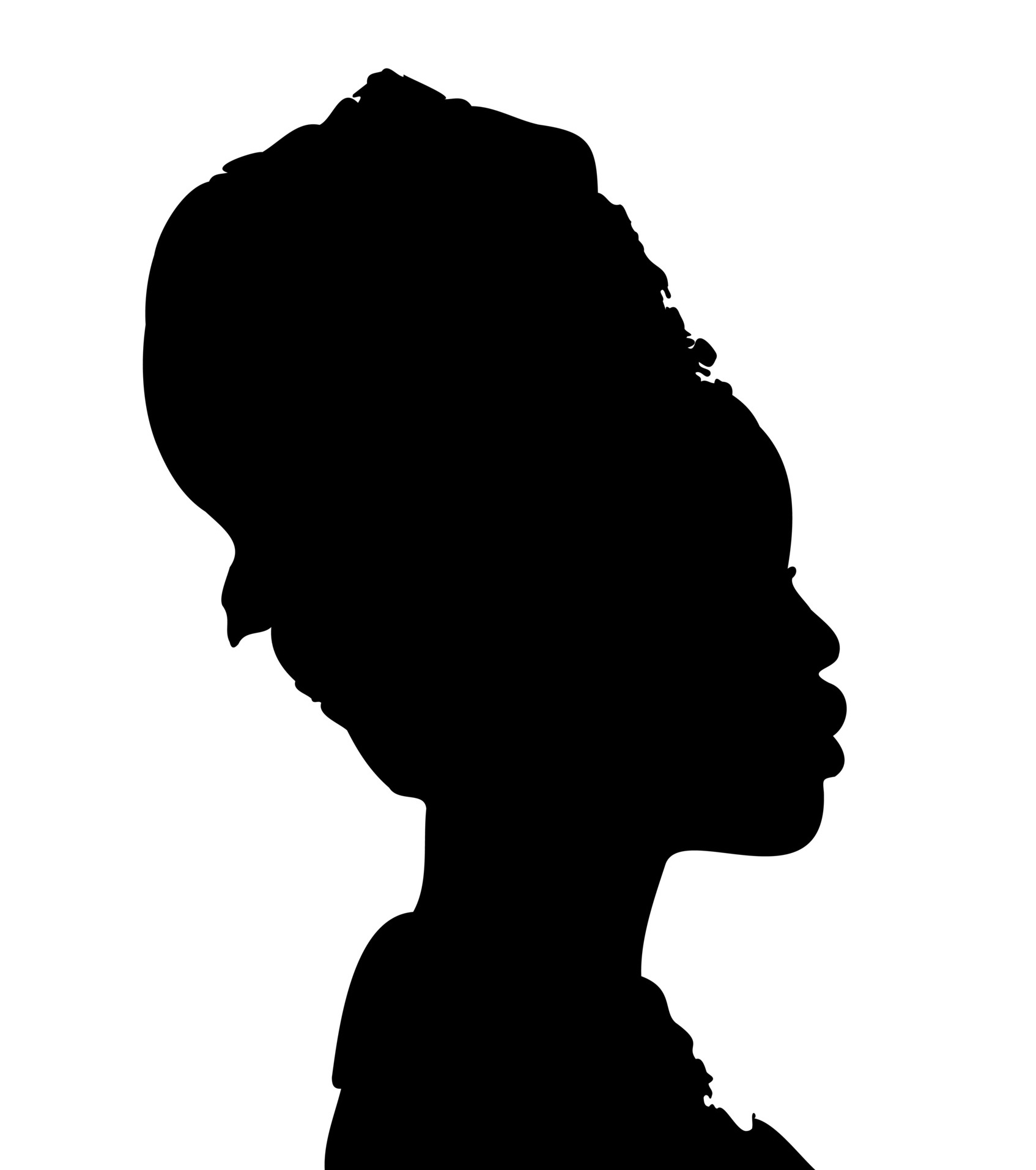 vecteezy black african american woman facing sideways silhouette vector 18847577